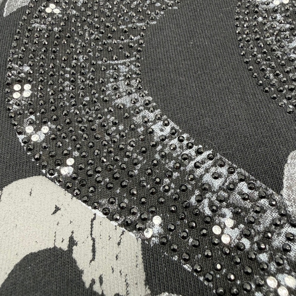 STONE FALCON XL T-Shirt Black Snake Rose Rhinestone Graphic Streetwear Tee - Picture 9 of 11